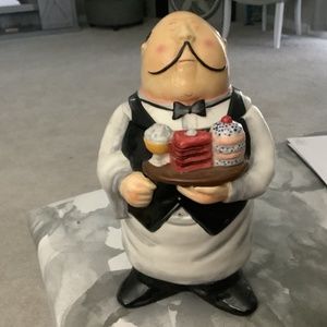 Vintage International Tracy Flickinger Butler Waiter cookie jar with lid